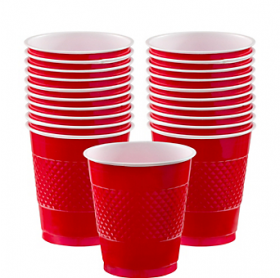 12oz Apple Red Plastic Cups 20ct