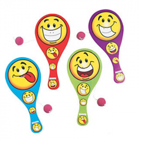 Goofy Smile Face Paddleball Games 1 doz