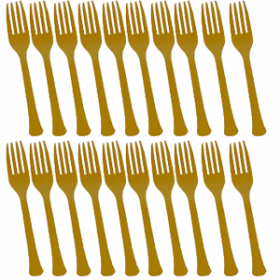  Gold Sparkle Premium Quality Plastic Forks 20ct