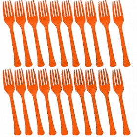 Orange Peel Premium Quality Plastic Forks 20ct