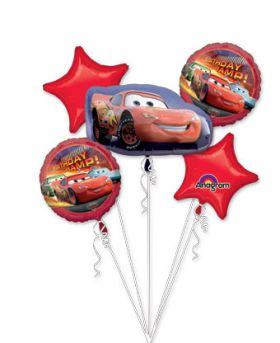 Cars Balloon Bouquet  5pc