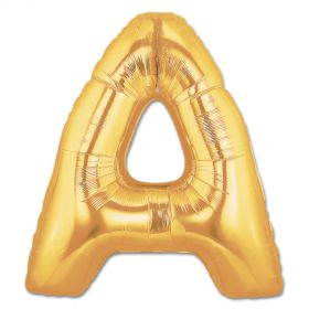 34" Inch  Letter A Gold Giant Foil Balloon Uninflated