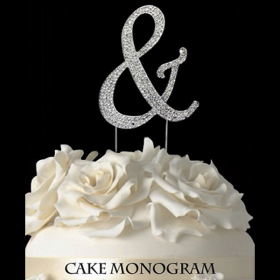 Silver Monogram Cake Topper - &