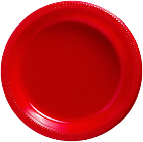 Apple Red Plastic Dinner Plates 20ct