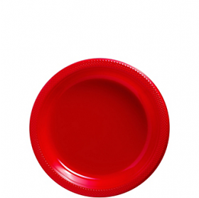Apple Red Plastic Dessert  Plates 20ct 
