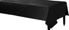 Jet Black Rectangular Plastic Table Cover 
