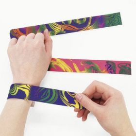 Nylon Tie-Dyed Slap Bracelets 1dz