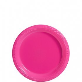 Bright Pink Plastic Dessert  Plates 20ct