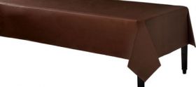 Chocolate Brown Rectangular Plastic Table Cover