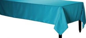 Carribbean Blue Rectangular Plastic Table Cover