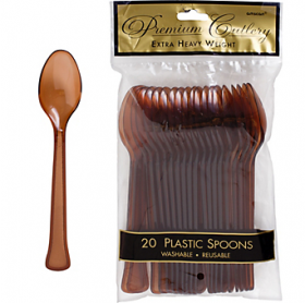 Chocolate Brown  Premium Quality Plastic Spoons 20ct          