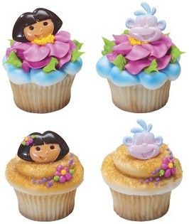 Dora The Explorer Cupcake Rings  6pcs