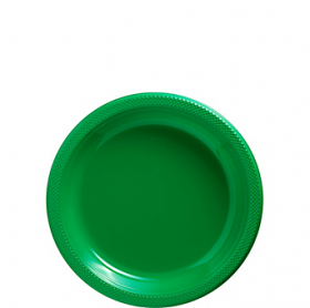 Festive Green Plastic Dessert  Plates 20ct