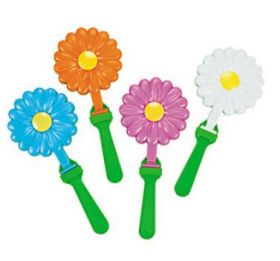 Plastic Daisy-Shaped Hand Clappers 1 dz