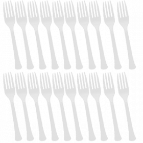 Frosty White Premium Quality Plastic Forks 20ct