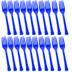 Bright Royal Blue Premium Quality Plastic Forks 20ct