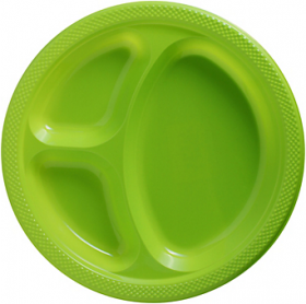 Kiwi  Plastic Divided Dinner Plates 20ct 