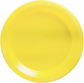 Light Yellow Plastic Dinner Plates 20ct