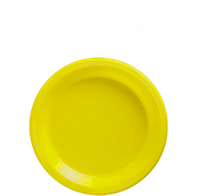  Light Yellow Plastic Dessert  Plates 20ct