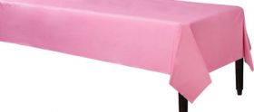 New Pink Rectangular Plastic Table Cover