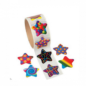 Funky Star Roll of Stickers (100pcs/roll) 