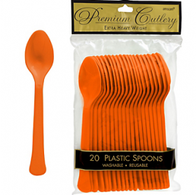 Orange Peel Premium Quality Plastic Spoons 20ct