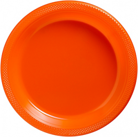  Orange Peel Plastic Dinner Plates 20ct 