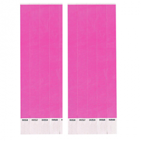 Neon Pink Paper Wristbands 500ct
