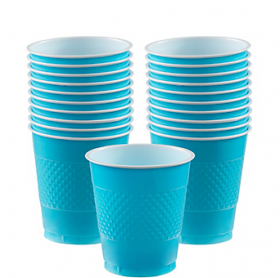 12oz Carribbean Blue Plastic Cups 20ct