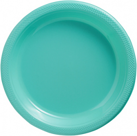 Robin's Egg Blue Plastic Dinner Plates 20ct
