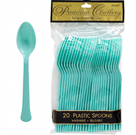 Robin's Egg Blue  Premium Quality Plastic Spoons 20ct