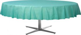 Robin's Egg Blue Round Plastic Table Cover