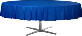Bright Royal Blue Round Plastic Table Cover
