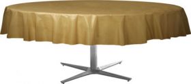 Gold Sparkle Round Plastic Table Cover
