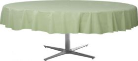 Leaf Green Round Plastic Table Cover 