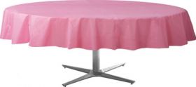 New Pink Round Plastic Table Cover 