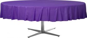New Purple Round Plastic Table Cover 