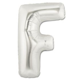 34" Inch Letter F Silver Giant Foil Balloon Uninflated