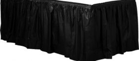 Jet Black  Plastic Table Skirt  