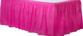 Bright Pink  Plastic Table Skirt                     