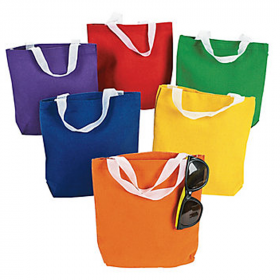 Primary Colors Canvas Tote Bags 1doz