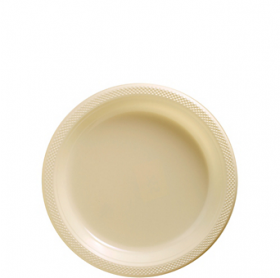Vanilla Crème Plastic Dessert  Plates 20ct