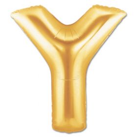 34" Inch Letter Y Gold Giant Foil Balloon Uninflated
