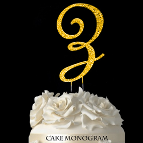 Gold Monogram Cake Topper - Z