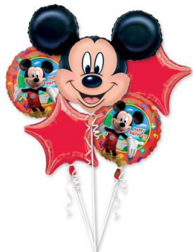 Mickey Mouse Happy Birthday Balloon Bouquet 5pc