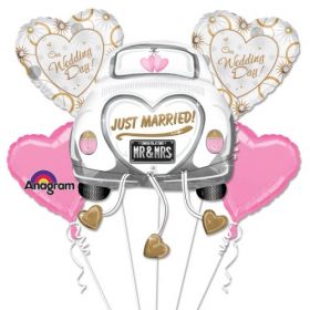 Just Married Balloon Bouquet 5pc