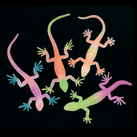 Vinyl Glow-in-the-Dark Neon Painted Lizards (1doz)