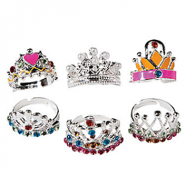 Metal Adjustable Princess Crown Rings