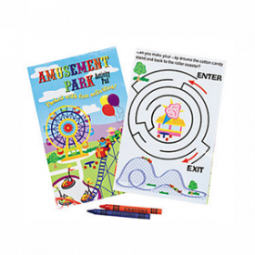 Amusement Park Activity Pads with 2-Pack Crayons (3pcs/set)