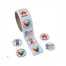 Paper Autism Awareness Roll of Stickers (100pcs/roll)